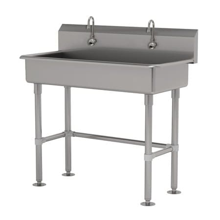 Advance Tabco 2 Stat ADA NSF 16 Ga. 304 SS Floor Mounted Sink - Electric Faucet Incl FC-FM-40EFADA